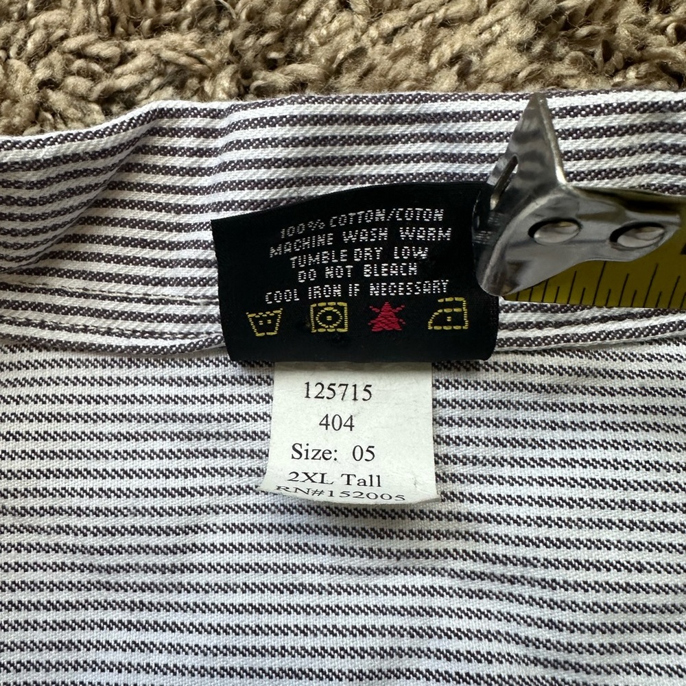 PRISON BLUES Hickory Stripe Work Shirt Half Zip Mens  2XL TALL Long Sleeve - Picture 6 of 9